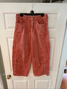 Pilcro Wide-Leg Corduroy Pants in Dusty Rose